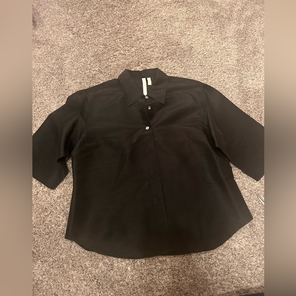 Debra Deroo 100% Silk Button Down Shirt Large